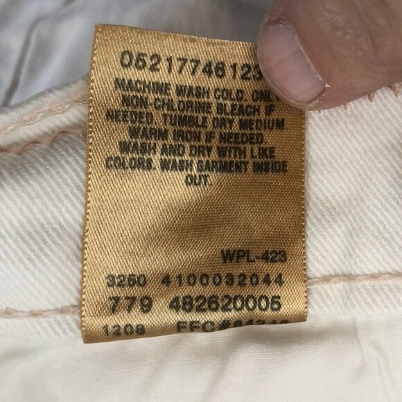 Vintage Levi's Women's 515 Jeans Size 12 White Denim Cotton Wide Leg Classic Cas - Picture 9 of 15